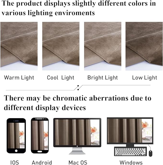 StangH Luxury Velvet Curtains 108 inches for Living Room, Super Soft Thick Drapes for Thermal Insulated Light Blocking, Sliding Door Curtains for Office, Taupe, W52 x L108, 2 Panels