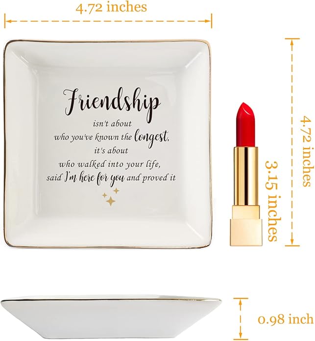 HOME SMILE Ceramic Ring Dish Jewelry Tray for Mom Sister Friends