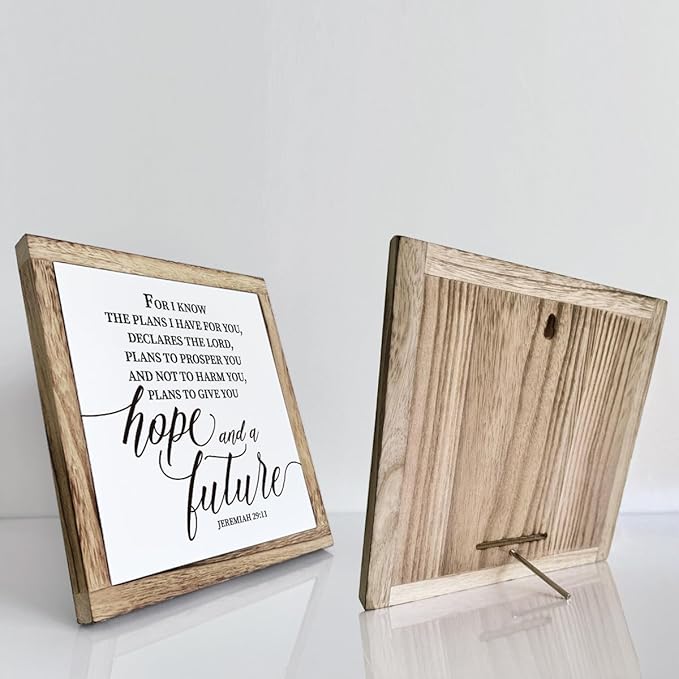 Scripture Sign, For I Know the Plans I Have for You Sign, Jeremiah 29:11 Sign, Wooden Plaques Box Signs, Inspirational Christian Sign, Bible Verse Decor, Religious Artwork for Home Decor, Office Decor