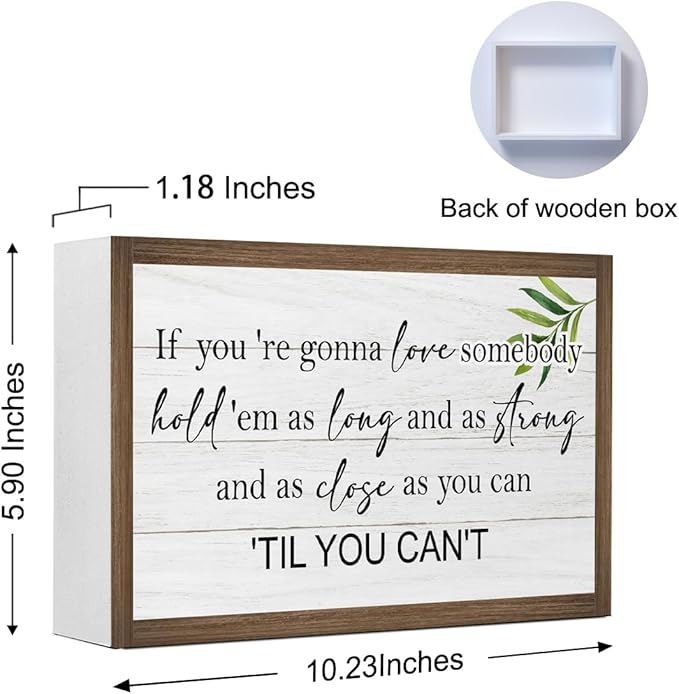 If You're Gonna Love Inspirational Wooden Box Sign Desk Decor,Motivational Wooden Block Plaque Sign for Home Office Farmhouse Living Room Shelf Table Wall Decor