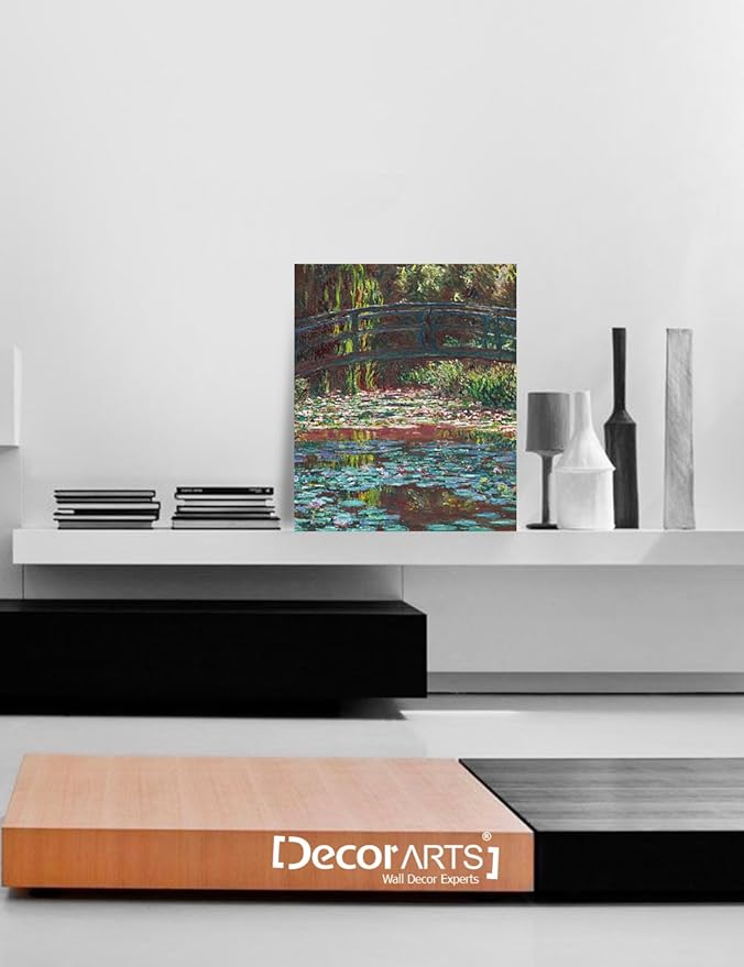 DECORARTS - Water Lily Pond 1900, Claude Monet Art Reproduction. Giclee Canvas Prints Wall Art for Home Decor 20x24''