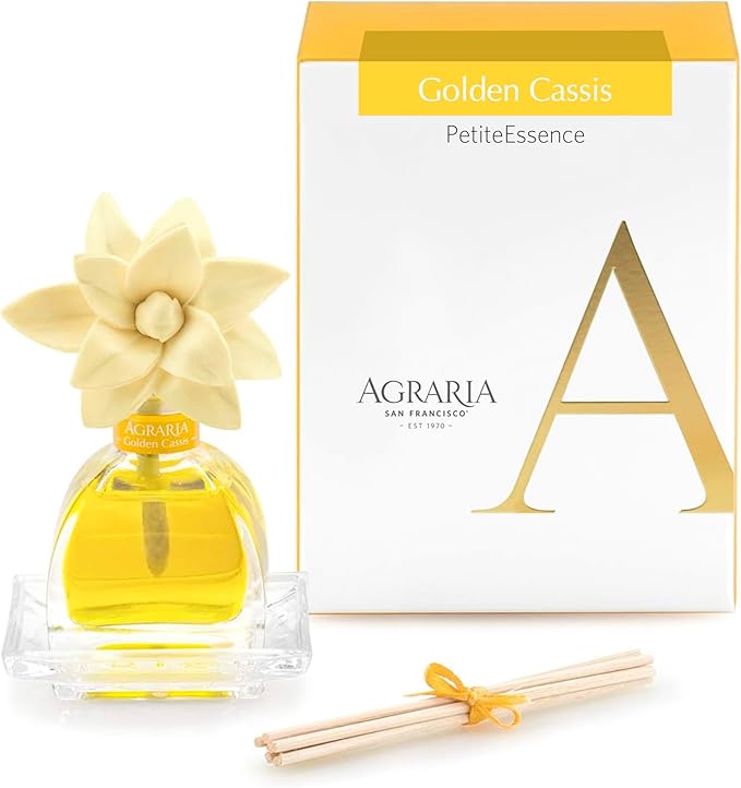 AGRARIA PetiteEssence Flower and Reed Diffuser Set, Hand Crafted Sola Flower Botanical Home Fragrance Set, Scented Oil Gift for All Occasions