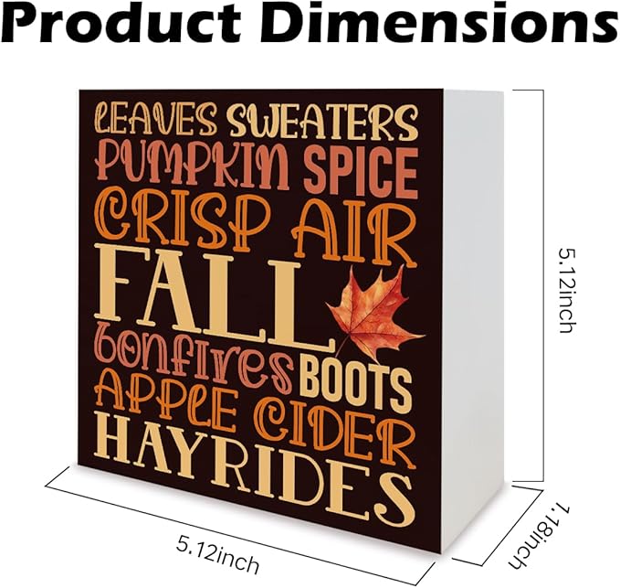 Fall Wood Sign, Maple Leaves Decors, Autumn Artwork Decor for Home Office, Desk Decor Art, Autumn Thanksgiving Wooden Decors, Decorative Fall Signs, Rustic Wood Signs A17