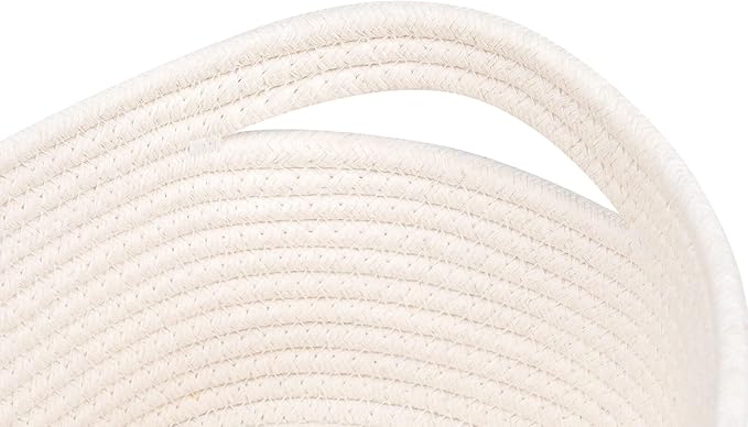 CubesLand Off White Small Storage Baskets for Shelves, Closet Organization Storage Bins Empty Gift Basket Baby Nursery Woven Baskets for Organizing, Rectangular Clothes Closet Shelves Baskets 3 Packs