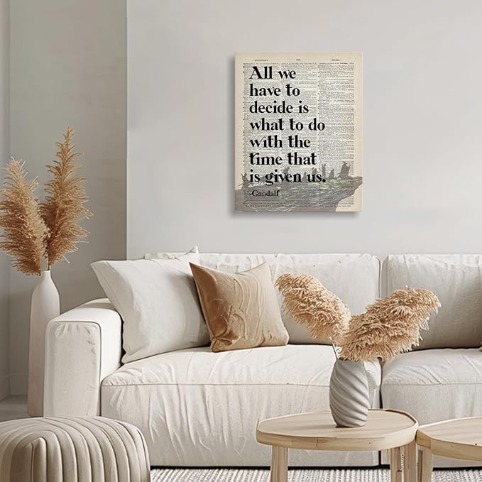 LOTR Gifts, LOTR Poster, Gift for LOTR Decor, All We Have to Decide is What to Do With The Time That is Given Us - Gandalf, LOTR Merch, LOTR Birthday Decor, Lord of the Rings Poster 16x20 inch