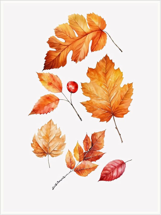 Autumn Leaves Canvas Print posters Rustic Fall Decor Halloween Wall Art Autumn Watercolor Artwork Fall Poster 20x30 Unframed