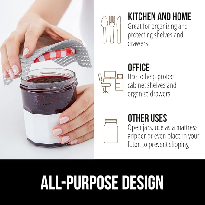 GORILLA GRIP powerGRIP Drawer Shelf and Cabinet Liner, Thick Strong Hold, Non-Adhesive Liners Protect Kitchen Cabinets and Cupboard, Bathroom Drawers, Easy Install, Breathable Mat, 24" x30' Light Gray