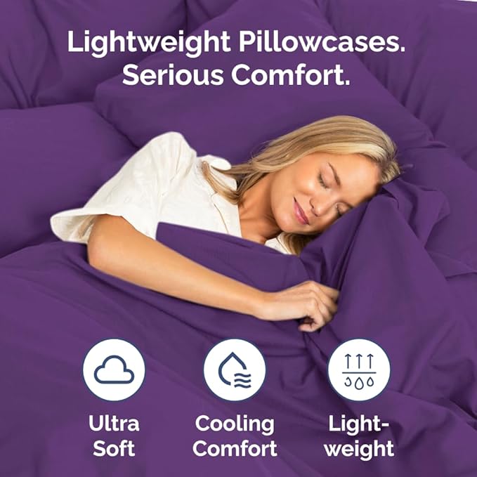 New Pillow Cases, Standard, Purple