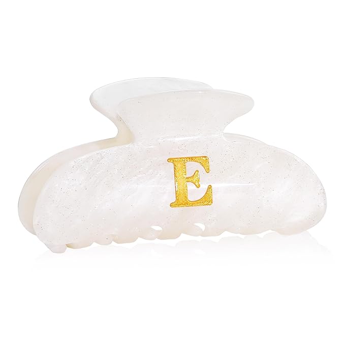 Initial Cute Hair Clips - White Letter Elegant Hair Claw Clips, Fashion Glitter Claw Clips Durable Hair Clips, Wedding Gift, Bridesmaid Gifts, Birthday Gifts, Christmas Gift, Letter E