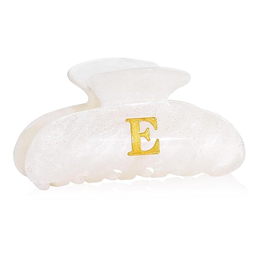 Initial Cute Hair Clips - White Letter Elegant Hair Claw Clips, Fashion Glitter Claw Clips Durable Hair Clips, Wedding Gift, Bridesmaid Gifts, Birthday Gifts, Christmas Gift, Letter E