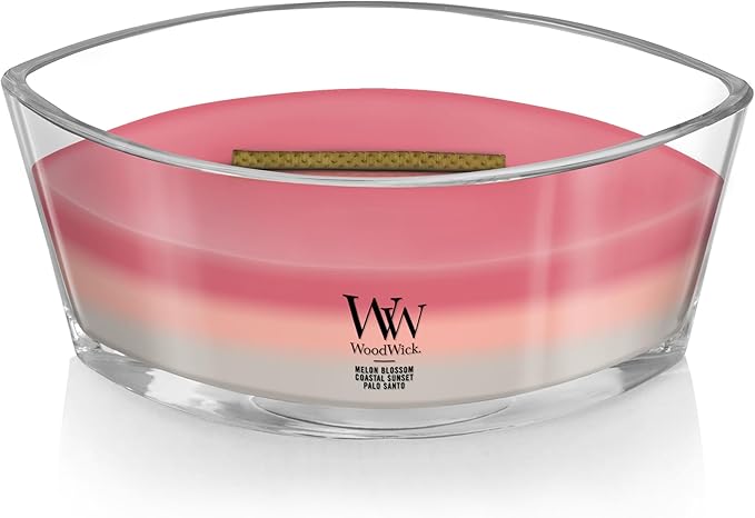 WoodWick Shoreline Scented Trilogy Ellipse Candle, Crackles as it Burns, Up to 50 Hours Burn time, 16oz