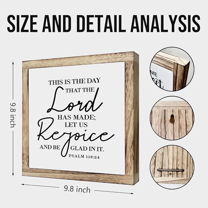 Scripture Sign, This is The Day That The Lord has Made Sign, Wooden Plaques Box Signs, Christian Wood Sign, Bible Verse Decor, Table Shelf Decoration, Psalm 118:24 Sign, Housewarming Gift