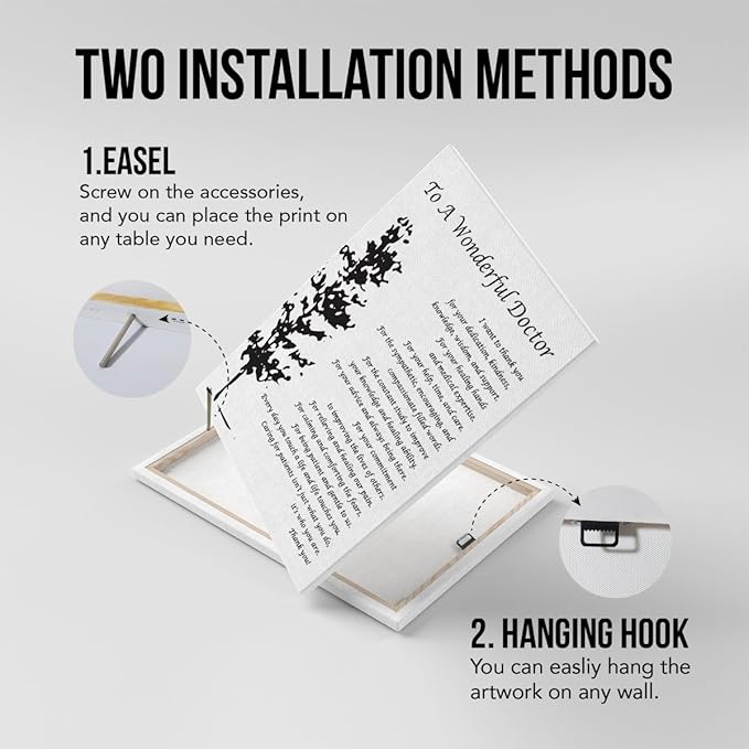 to a Wonderful Doctor I Want to Thank You Quotes Canvas Wall Art Print Framed Doctor Appreciation Gift Paintings Artwork Home Office Wall Decor 15x12 Inches