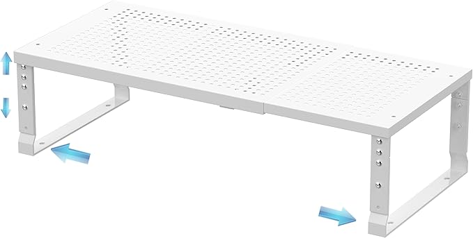 Expandable Spice Rack & Kitchen Cabinet Organizer - Stackable, Adjustable Shelves for Cabinets, Countertops, Cupboards & Pantries(1 Pack/Medium/White)