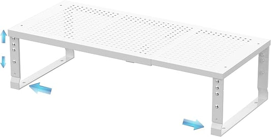 Expandable Spice Rack & Kitchen Cabinet Organizer - Stackable, Adjustable Shelves for Cabinets, Countertops, Cupboards & Pantries(1 Pack/Medium/White)