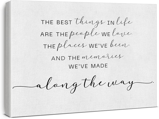 Inspirational Canvas Wall Art the Best Things in Life Canvas Print Framed Motivational Painting Artwork Ready to Hang Home Wall Decor 15x11.5 Inches