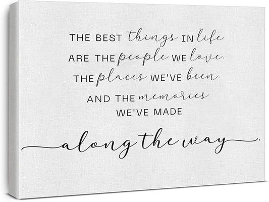 Inspirational Canvas Wall Art the Best Things in Life Canvas Print Framed Motivational Painting Artwork Ready to Hang Home Wall Decor 15x11.5 Inches