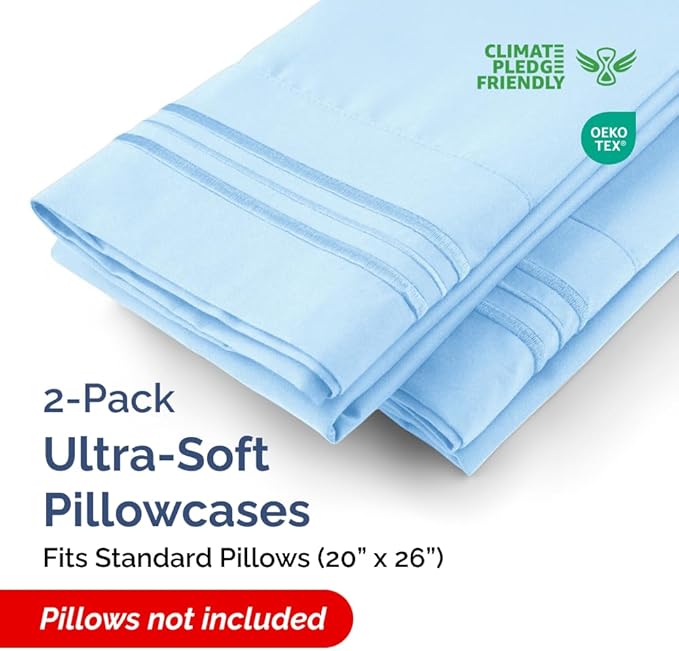 New Pillow Cases, Standard, Light Blue