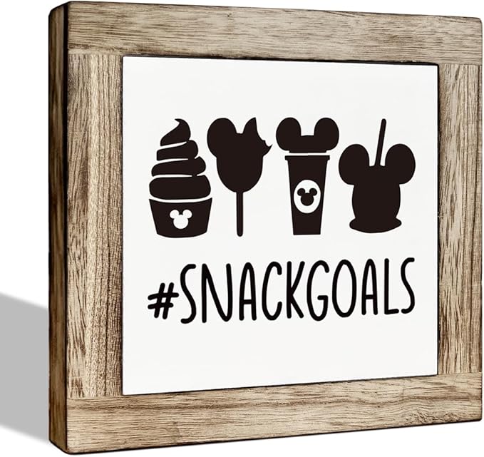 Farmhouse Wood Sign - Snackgoals Tabletop Decor, Disney Freestanding Plaque for Living Room & Office Bar, Cafe Decor