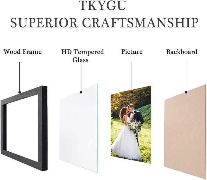8x8 wood Picture Frame Set of 3, Made of Real Glass for 8x8 Black Frames, Wall and Tabletop Display Photo Frame for Home Décor Gallery Family Wedding Memorial Pic Frame Gift