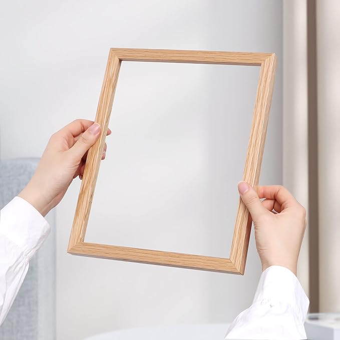 11x14 Picture Frame, Solid Oak Wood 11"x14" Photo Frame, 11 x 14 Frame for Wall, 11 x 14 Picture Frame With Mat for 8x10, Real Tempered Glass, 11 by 14 Wood Frame (Natural Oak Color, 1 Pack)