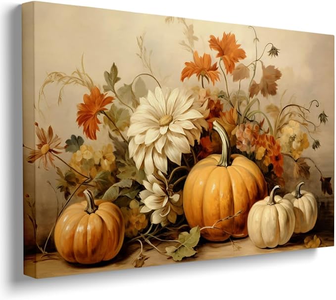 Framed Fall Wall Decor Thanksgiving Rustic Fall Art Vintage Autumn Wall Print Halloween Autumn Decor Rustic room aesthetic decoration 12x16"framed