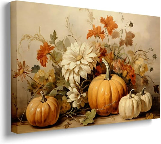 Generic Framed Fall Wall Decor Thanksgiving Rustic Fall Art Vintage Autumn Wall Print Halloween Autumn Decor Rustic room aesthetic decoration 16x24""framed