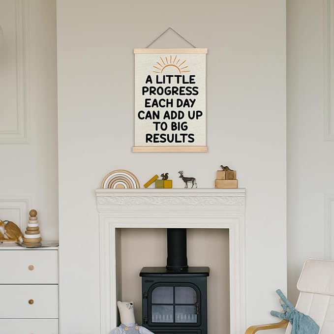 Supwhd Sunset Positive Affirmations Wall Decor, Inspirational Add Up to Big Results Office Wall Art, Motivational Quotes Wall Art for Office Classroom Home, 12x16