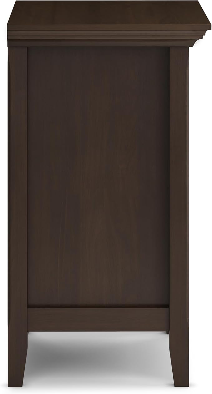 SIMPLIHOME Amherst Solid Wood 24 Inch Wide Traditional Bedside Nightstand Table in Natural Aged Brown, for The Living Room and Bedroom