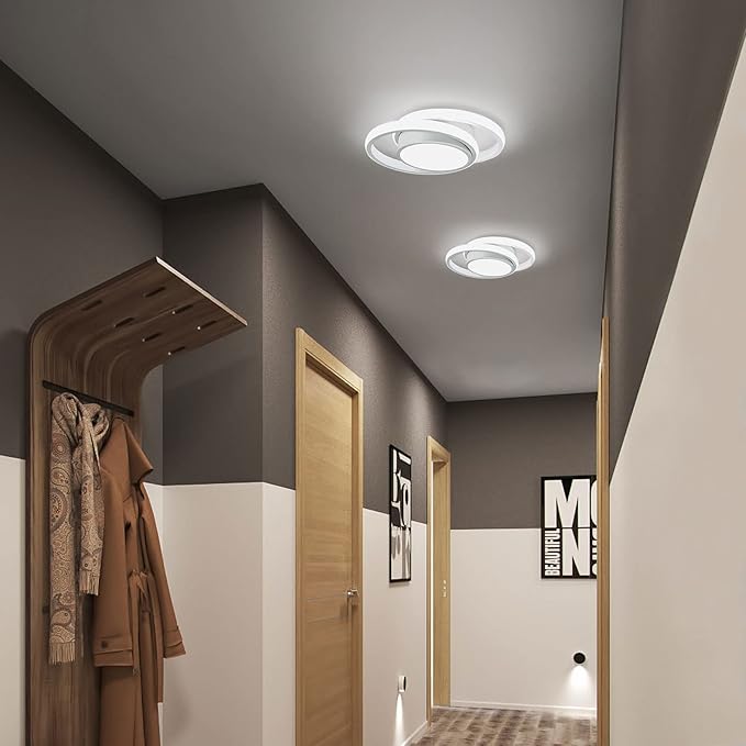 CANEOE Modern Led Ceiling Lights, Small Led Close to Ceiling Light Fixture,32W Round LED Ceiling Lamp for Bedroom Hallway Aisle Corridor Light Lighting (Cool White,6000K)