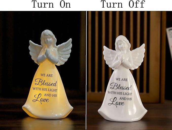 ADAVAS.Y&G Ceramic Praying Angel Figurine Best Gift for Loved Ones (Blessed)