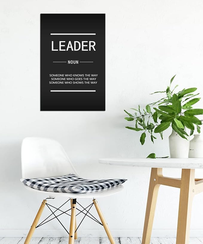 Generic Inspirational Success Painting Poster Leader Noun Canvas Wall Art Inspiring Entrepreneur Quotes Inspiration Picture Office Decoration Artwork Ready to Hang[12InW X 18InH], 12x18 Inch