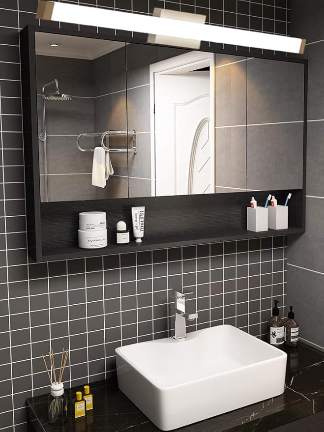 Bathroom Vanity Light Brushed Nickel Square LED 24 inch 14W 4000K Natural White Light Wall Bar Lighting Fixtures Over Mirror (Brushed Nickel, 40in)