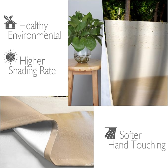 Jekeno Ocean Beach Palm Tree Blackout Curtains Tropical Ocean Decor for Bedroom Living Room with Beach Blue Sky Sunny Scene Grommet Window Drapes 2 Panel Set, 42"x63"