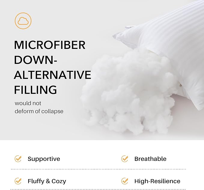 Oubonun Premium Striped Body Pillow, Breathable Cooling Cotton Cover, Soft and Fluffy 3D Down Alternative Microfiber Filled, Long Bed Pillow for Side Sleepers, 20"x54"