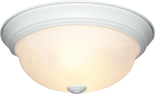 Designers Fountain 1257L-WH-AL Decorative 3-Light Flush Mount, White Finish with White Alabaster Glass, 15 in