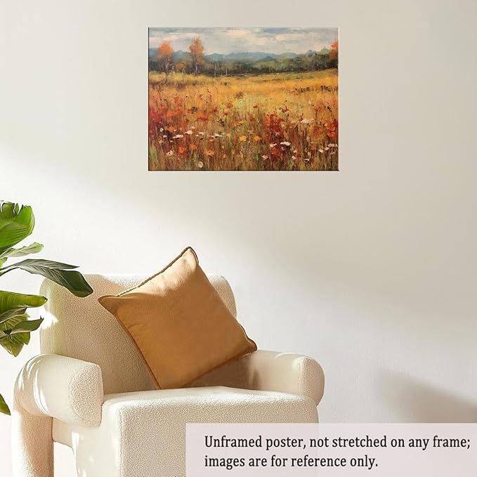 Autumn Wildflowers Canvas Print posters Farmhouse Decor Fall Wall Art Autumn Decor Wildflower Wall Art Autumn Home Decor 20x30 Unframed