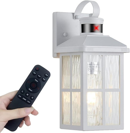Porch Lights Outdoor with Remote Control: Motion Sensor Exterior Lighting Fixtures Intelligent 3 Lighting Modes Outdoor Wall Lights Sconce Lights for House Patio Front Door Garage