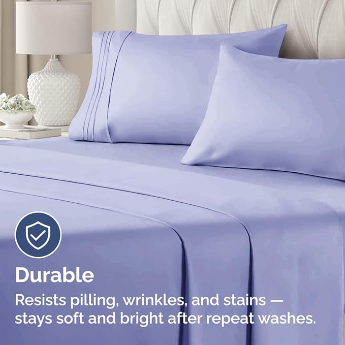 Queen Pillow Cases Set of 2 - Ultra Soft Hotel Quality Pillowcase Covers - Comfy, Cozy & Wrinkle Free - Shrinkage, Stain & Fade Resistant - Machine Washable Pillow Protectors - 2 Piece Set - Lavender