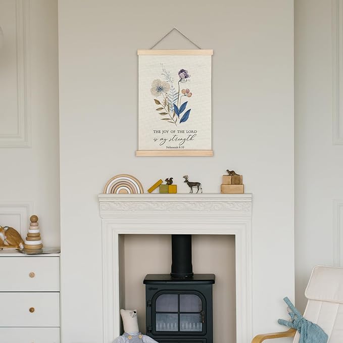 Supwhd Christian Wall Decor, the Joy of the Lord is My Strength Bible Verses Wall Decor, Scripture Wall Art for Bedroom Living Room Office 12x16