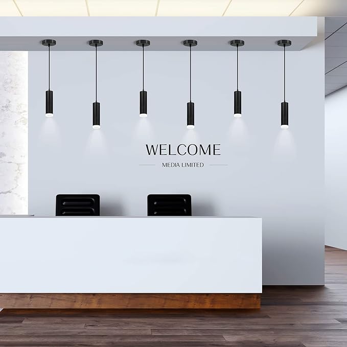 OKELI Pendant Lights Kitchen Island, Modern Unique Adjustable Focus Pendant Lighting for Kitchen Island Dining Room, Bedroom,Bar, Black LED Mini Spot Pendant Lights with 20W,4000K, ETL5026458(1Pack)