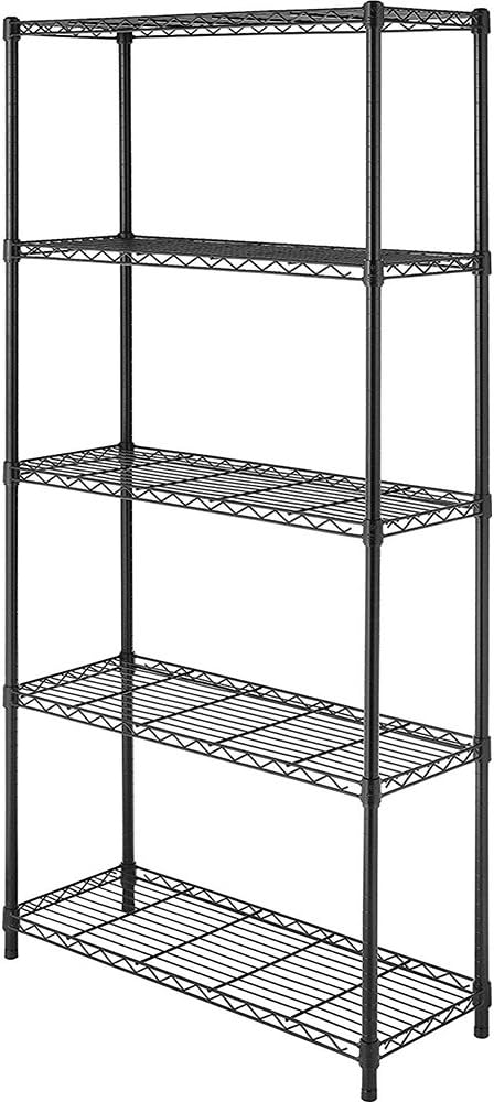 Whitmor 5-Wire Shelving Unit, Metal Storage Shelves, Durable Heavy Duty Shelf, Easy Assembly for Pantry, Kitchen, Garage, Plant 36"L x 14"W x 72"H