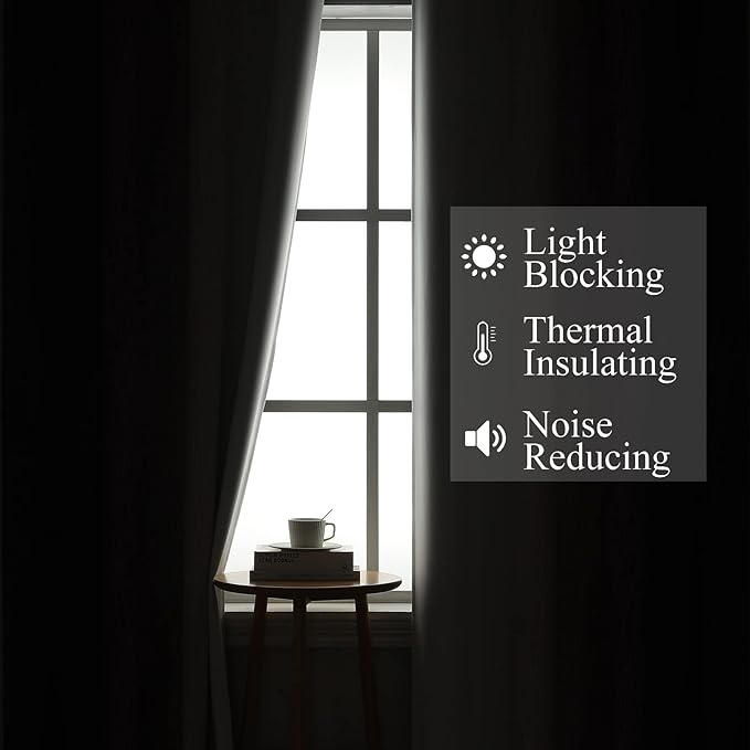 Estelar Textiler Purple and Greyish White Blackout Curtains 96 Inches Long, Full Room Darkening Grommet Curtains for Bedroom, Thermal Insulated Ombre Blackout Drapes for Living Room, 52Wx96L, 2 Panels