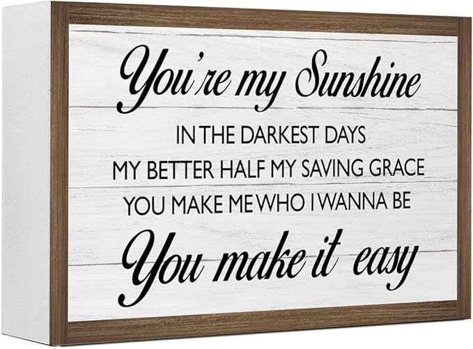 You Make It Easy Inspirational Wooden Box Sign Desk Decor,Motivational Wooden Block Plaque Sign for Home Farmhouse Shelf Table Wall Decor