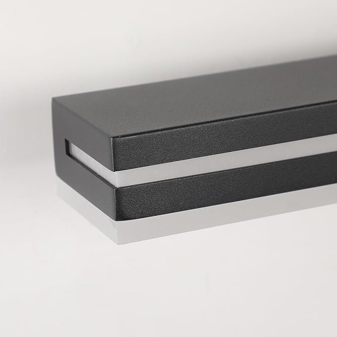 SineRise 32-Inch LED Modern Bathroom Vanity Light Bar, Matte Black Modern Acrylic Bathroom Wall Lighting Fixtures Over Mirror (Cool White 6000K)