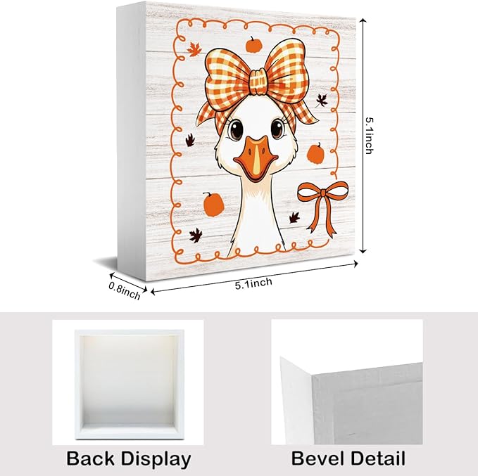 Funny Silly Goose Fall Decor, Fall Decorations for Home Office, Autumn Thanksgiving Decorations for Kitchen Gifts for Gooses Animals Lovers 5 x 5 inches (Tub 1707)