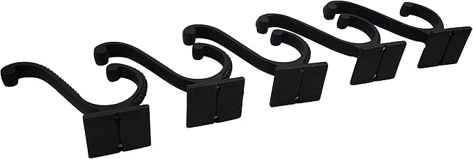 Claimed Corner Iron Scroll Coat Hooks - Wall Mounted Rustic Farmhouse Cast Iron DIY Coat Towel Hat Scarf Bag Hook - 5 Pack (Black)