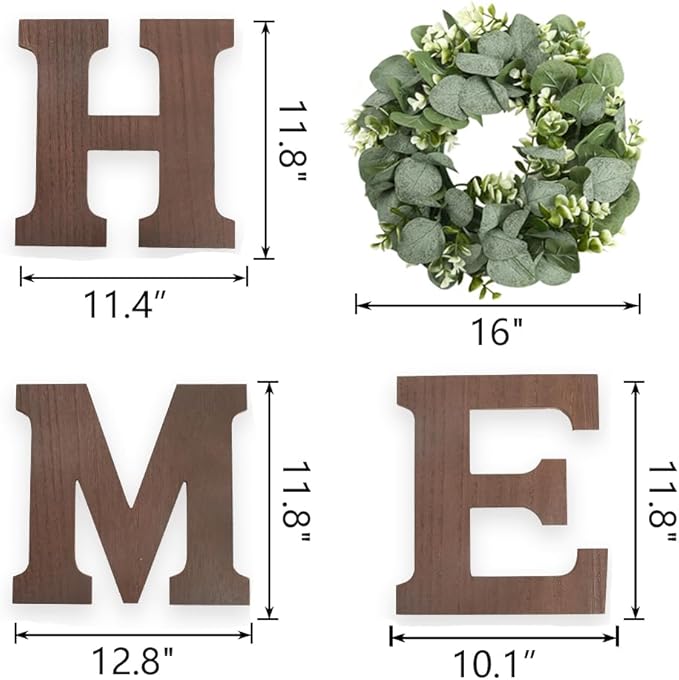 Wood Home Sign Hanging Farmhouse Wall House Decor Wood Home Letters for Wall Art Rustic Decor, Home Wall Decor for Living Room Kitchen Entryway Dining Room Hallway Housewarming Gift Brown L