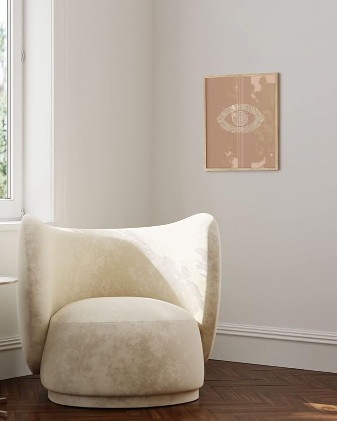 HAUS AND HUES Boho Posters - Neutral Wall Art Prints - Abstract Art - Eye of Sauron Peach (16x20 Unframed)