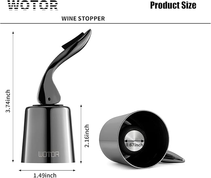 Wine Stoppers Stainless Steel Wine Bottle stopper Plug with Silicone Reusable Wine Saver Leak proof Keep Fresh Metalblack 3 Pack